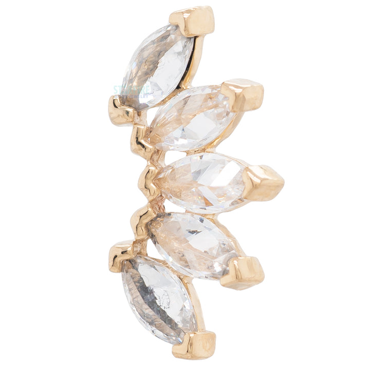 threadless: "Bella" Pin in Gold with Gemstones