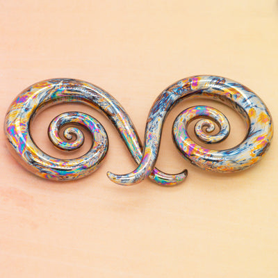 Glass Mini Spiral Snakes - Unicorn Platinum