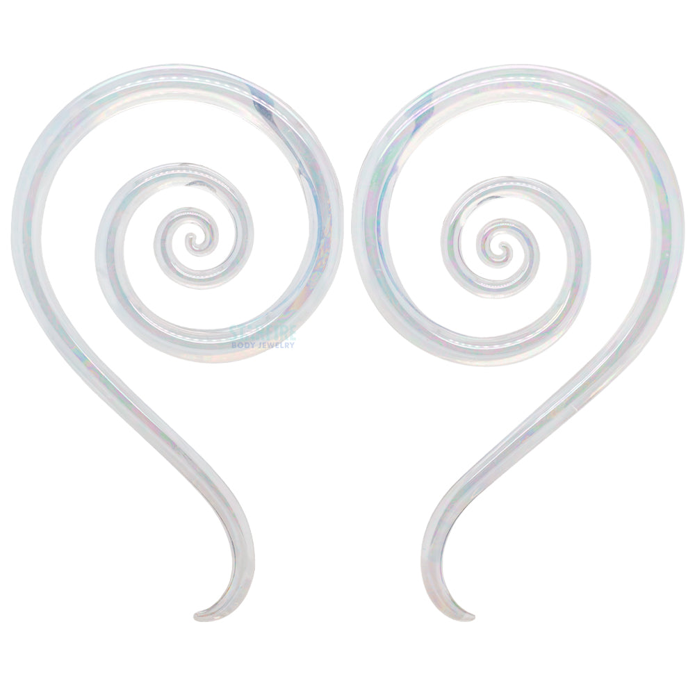 Glass Spiral Snakes - Oil Slick Ghost Opal