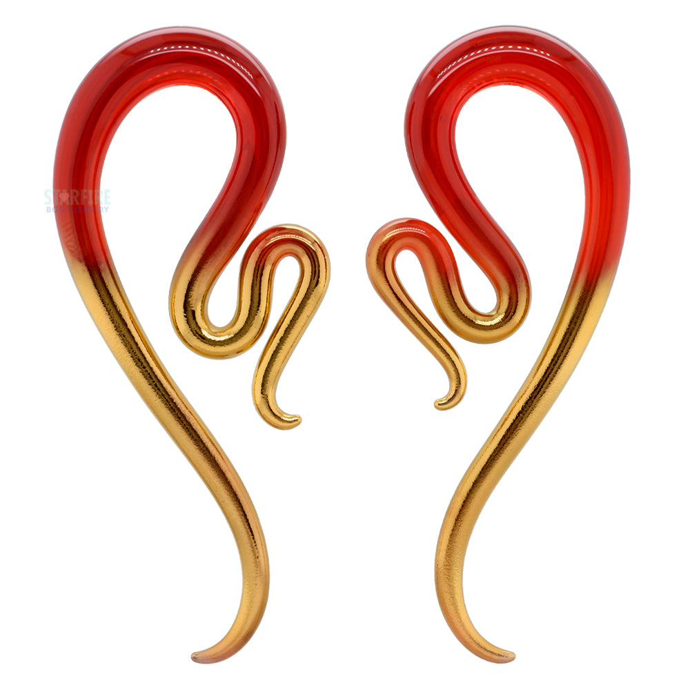 Glass River Snakes - Gold Tipped Garnet