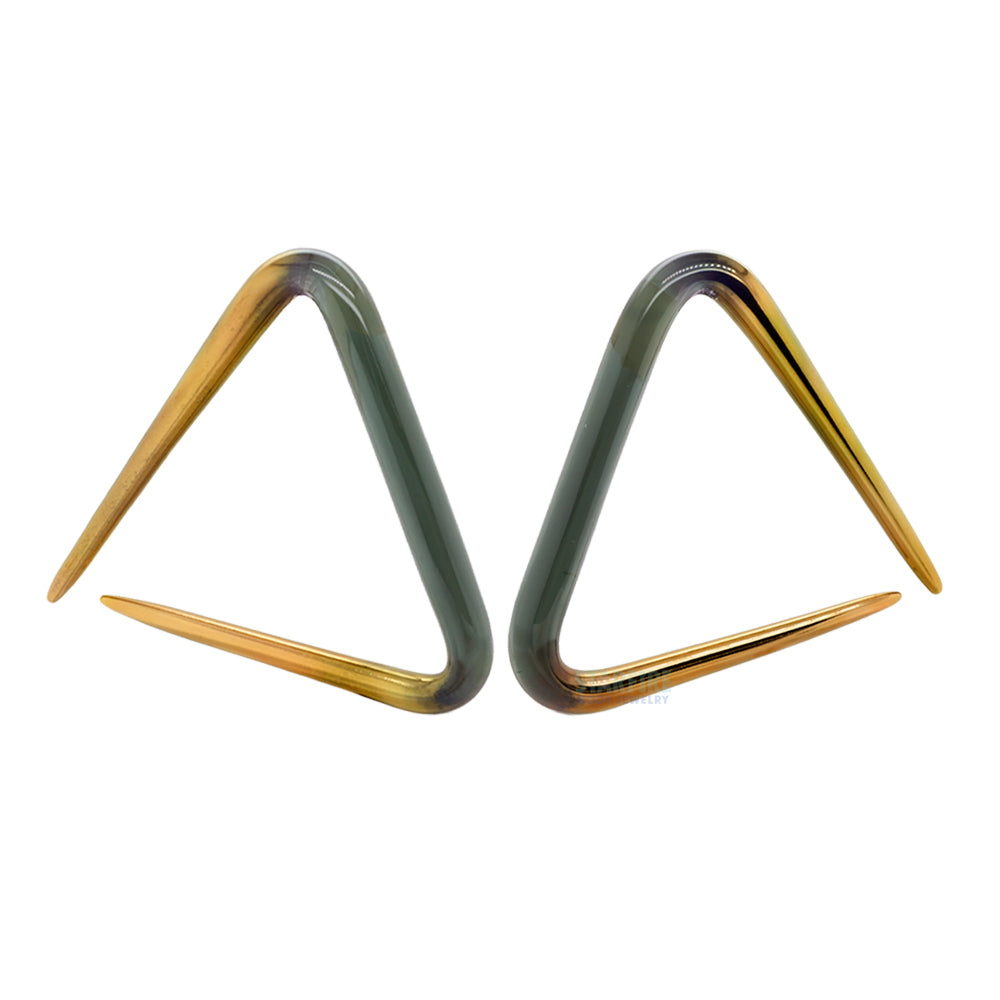 Glass Triangles - Gold Tipped Coal