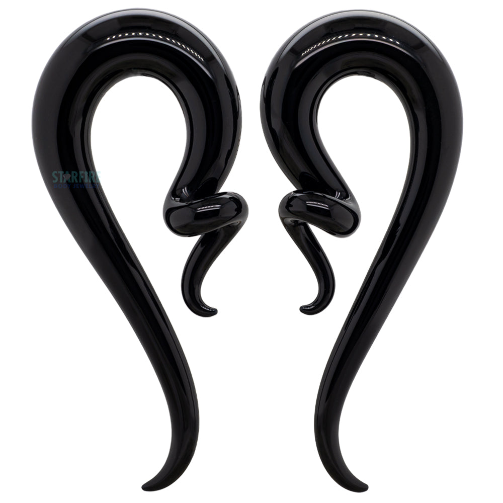 Glass Coiled Snakes - Raven