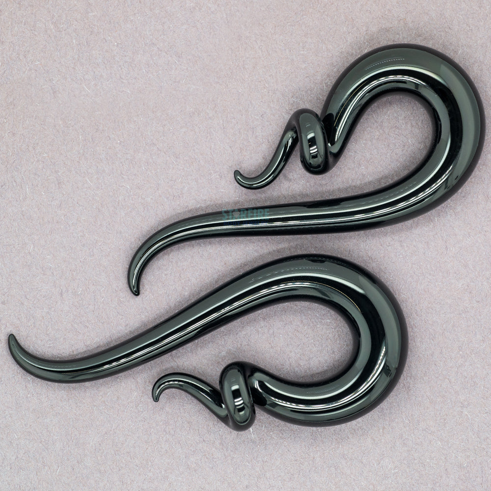 Glass Coiled Snakes - Raven