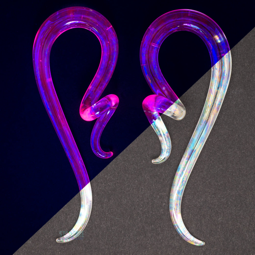 Glass Coiled Snakes - UV Clear Pink