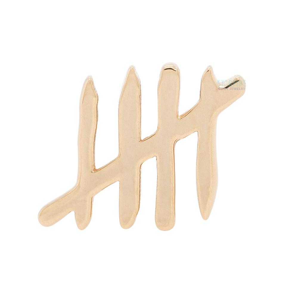 Tally Symbol Threaded End in Gold