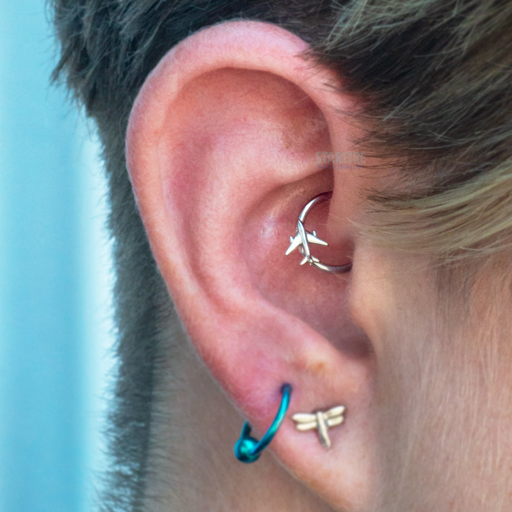 BVLA Body Vision Flat Dog Paw Gold Captive Bead Ring (CBR