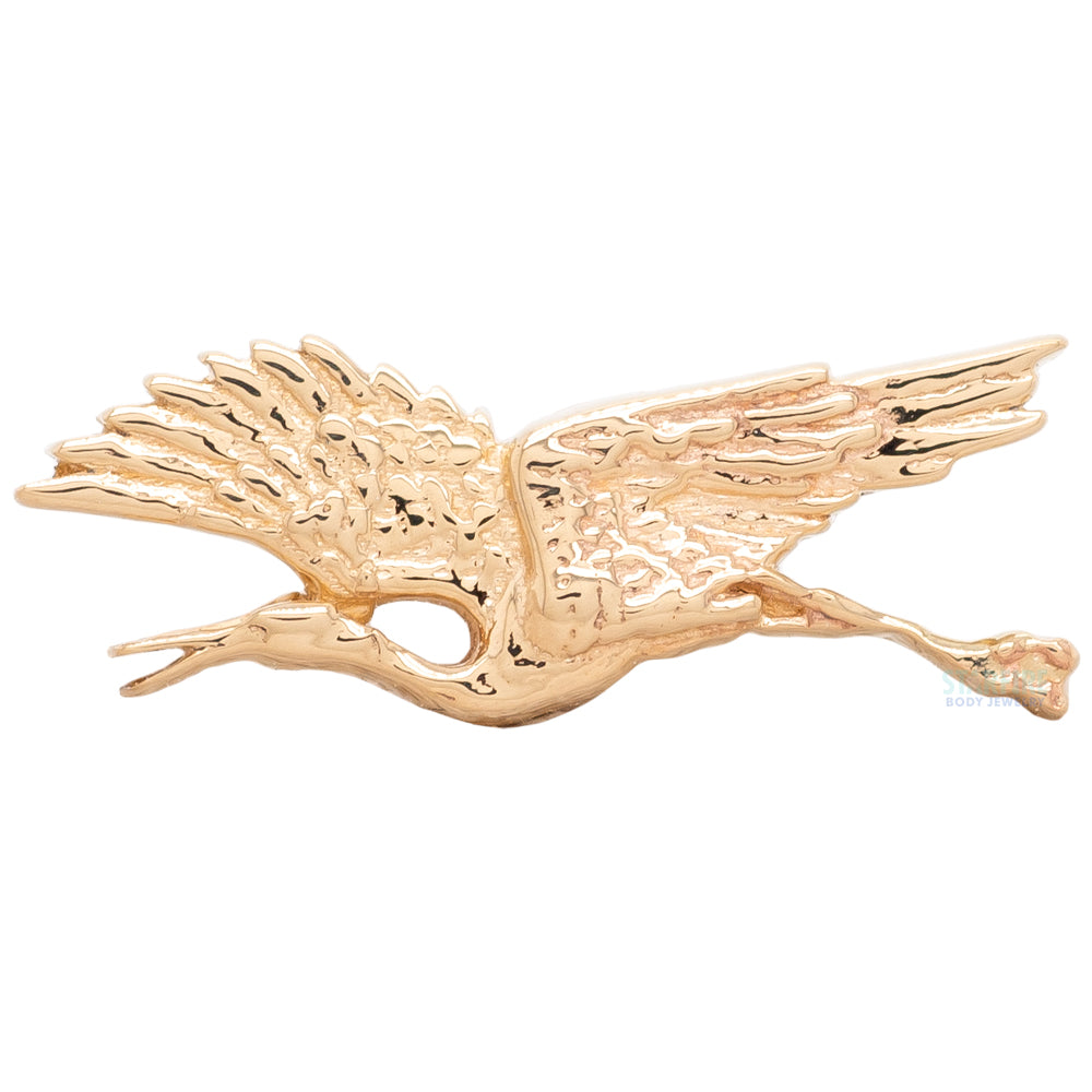 "Gillian Flying" Threaded End in Gold & Platinum