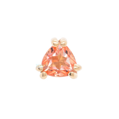 "Tanti" Threaded End in Gold with Peach Topaz