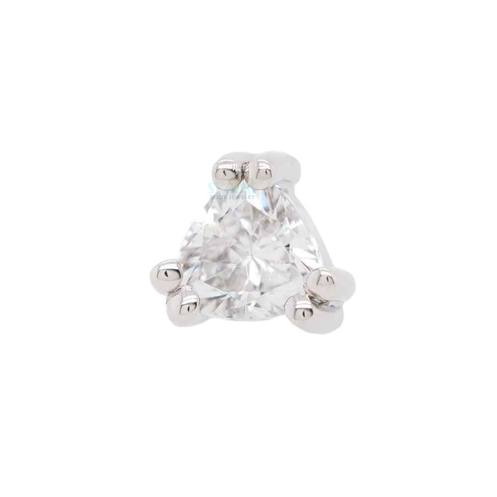 "Tanti" Threaded End in Gold with White CZ