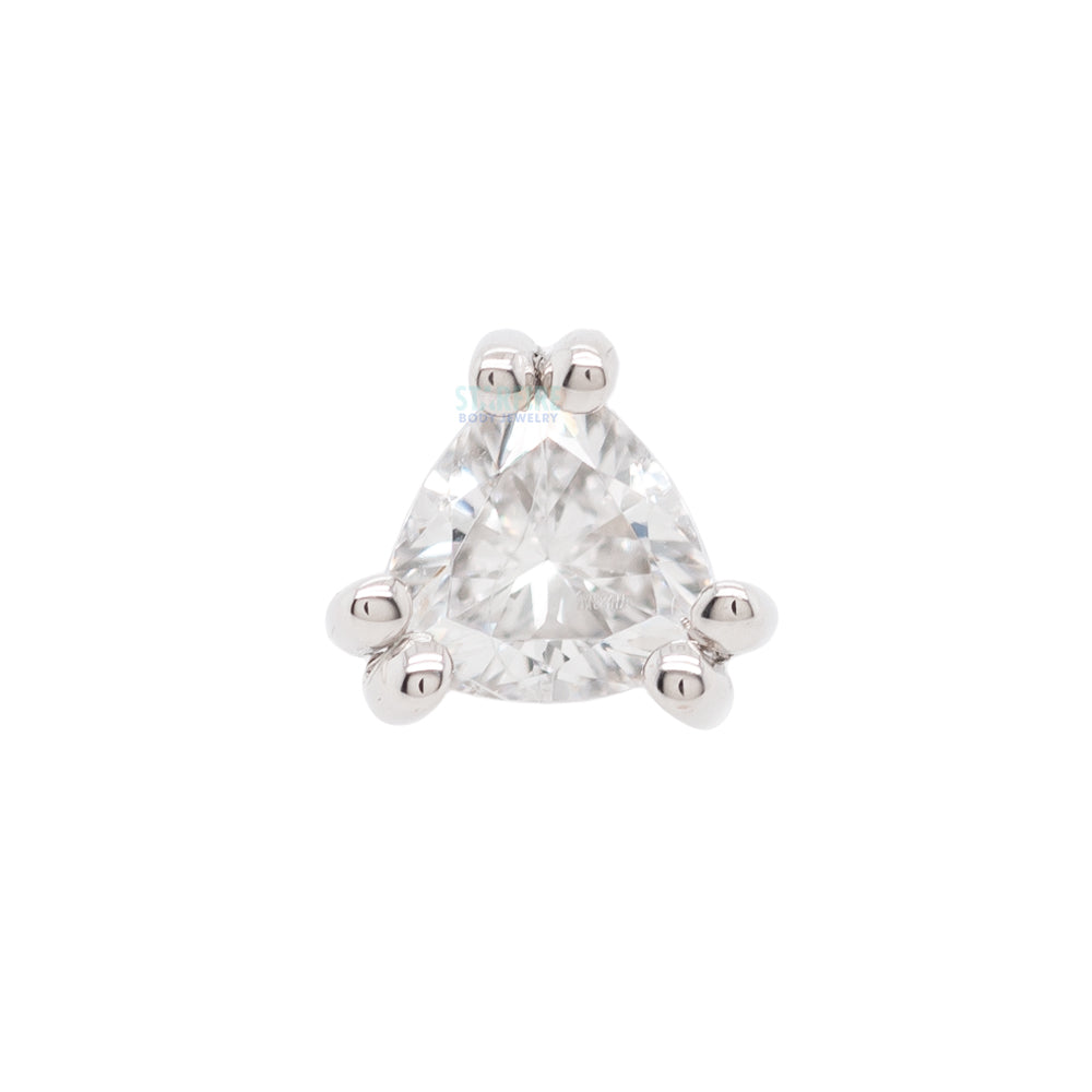 "Tanti" Threaded End in Gold with White CZ