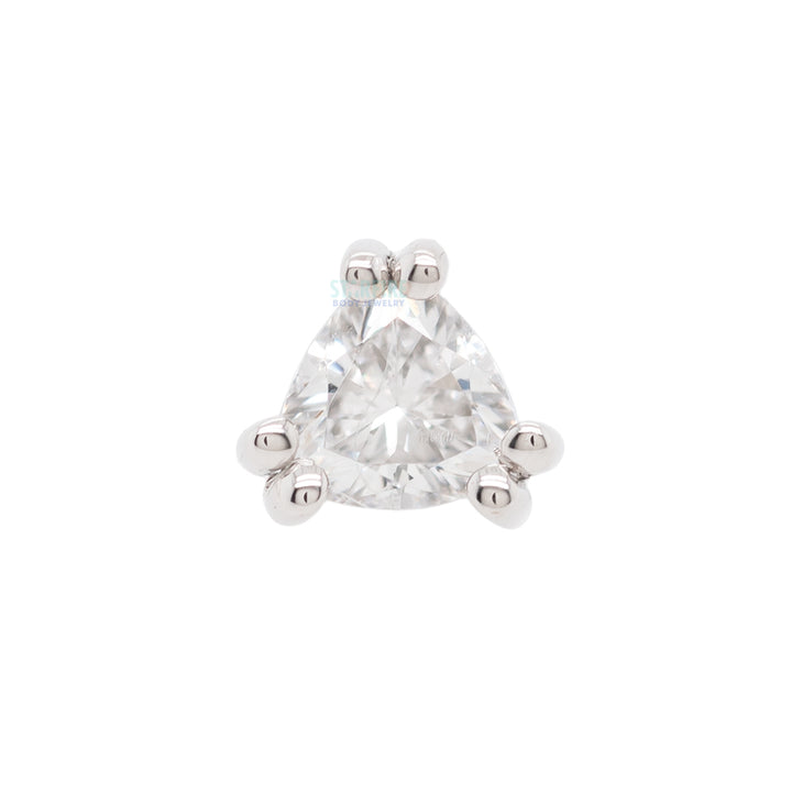 "Tanti" Threaded End in Gold with White CZ