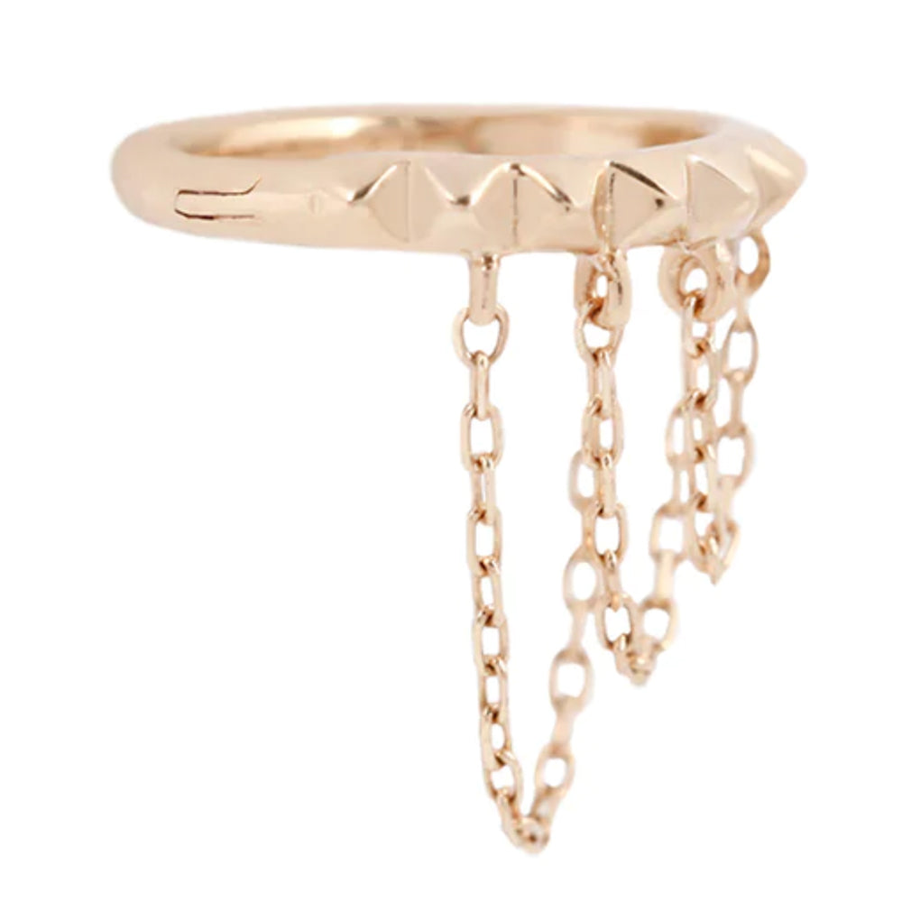"Persephone" with Chains Hinge Ring / Clicker in Gold