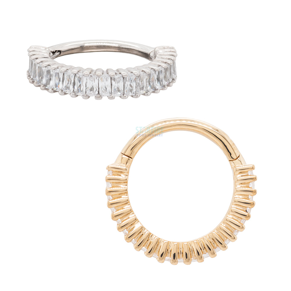 "Cult Favorite" Hinge Ring / Clicker in Gold with CZ's