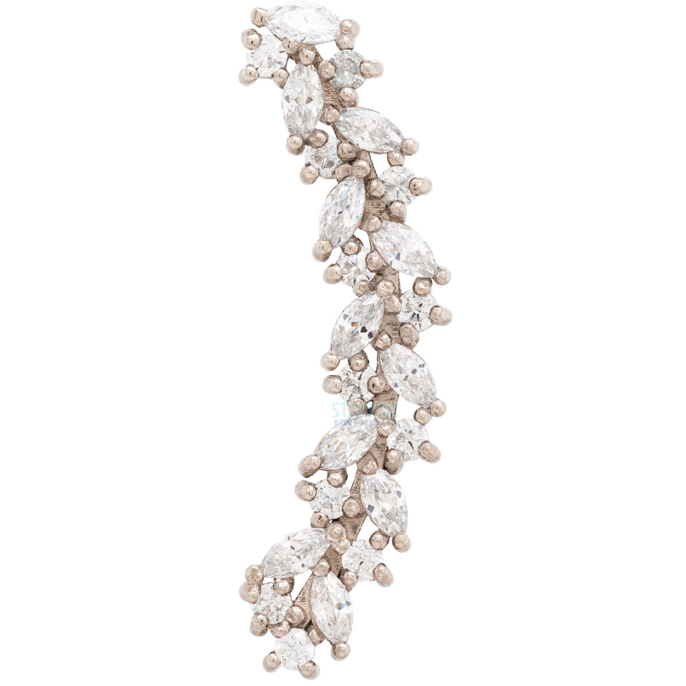 "Ivy Arc" Threaded End in Gold & Platinum with CZ