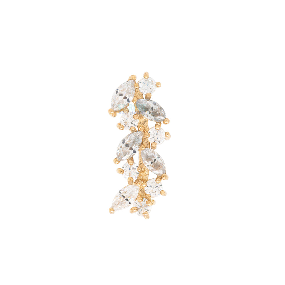 "Ivy Arc" Threaded End in Gold & Platinum with CZ