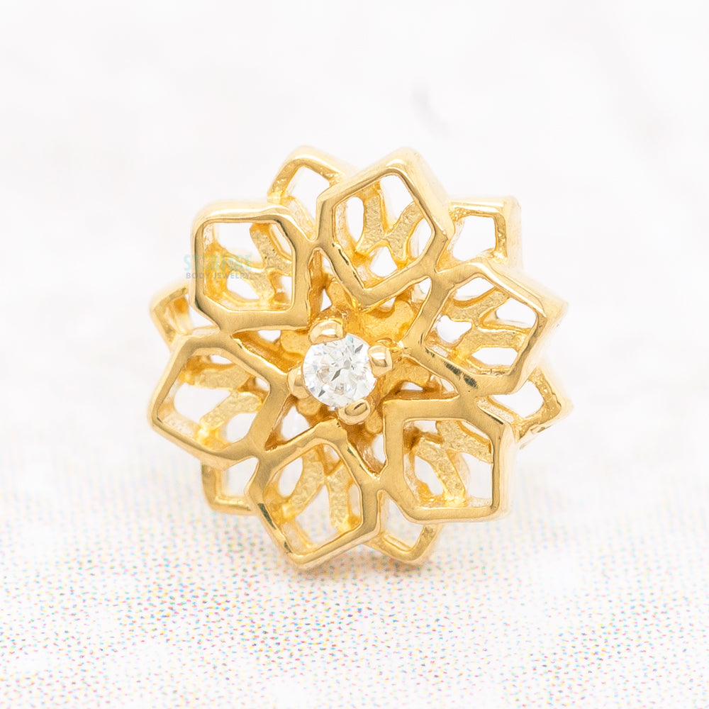 threadless: "Chloe" End in Gold with CZ