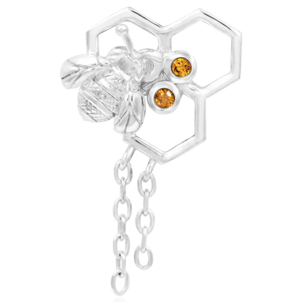 threadless: "Hivemind" End in Gold with Dark Champagne CZ's