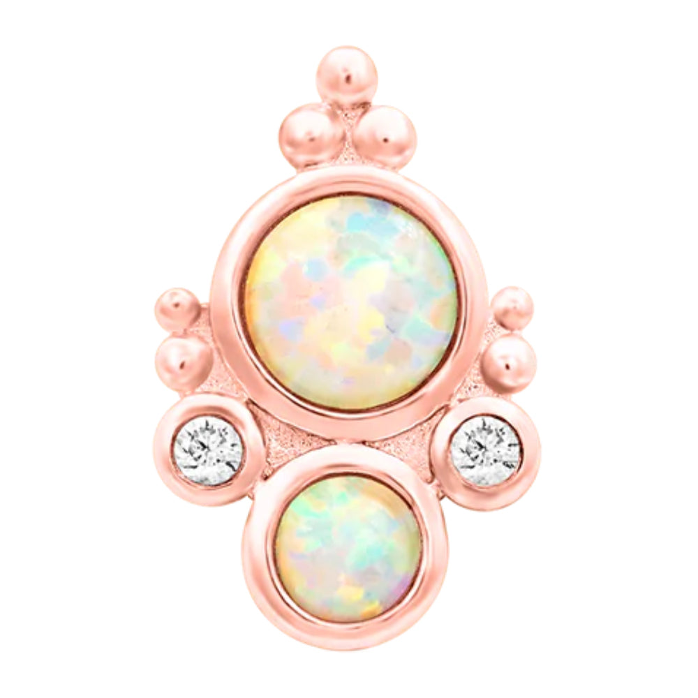 threadless: "Nevada" End in Gold with White Opals & CZ's