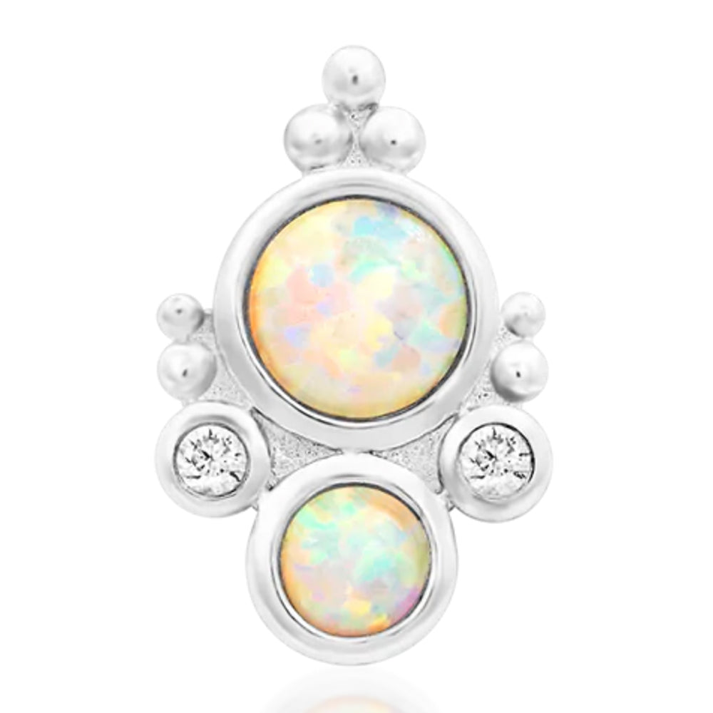threadless: "Nevada" End in Gold with White Opals & CZ's