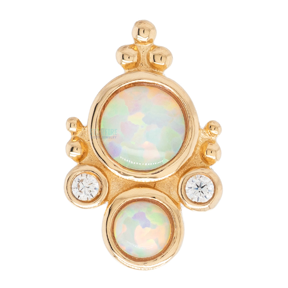 threadless: "Nevada" End in Gold with White Opals & CZ's