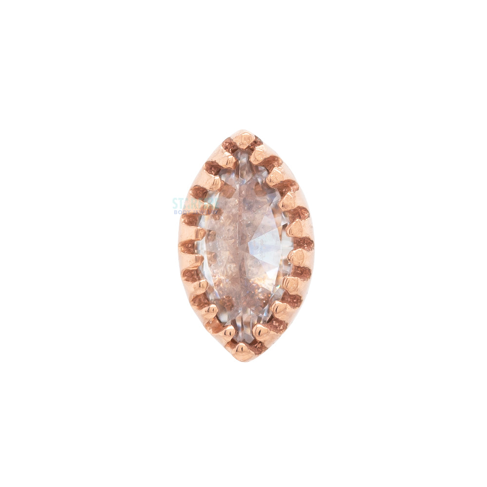 threadless: Marquis Scalloped Pin in Gold with CZ