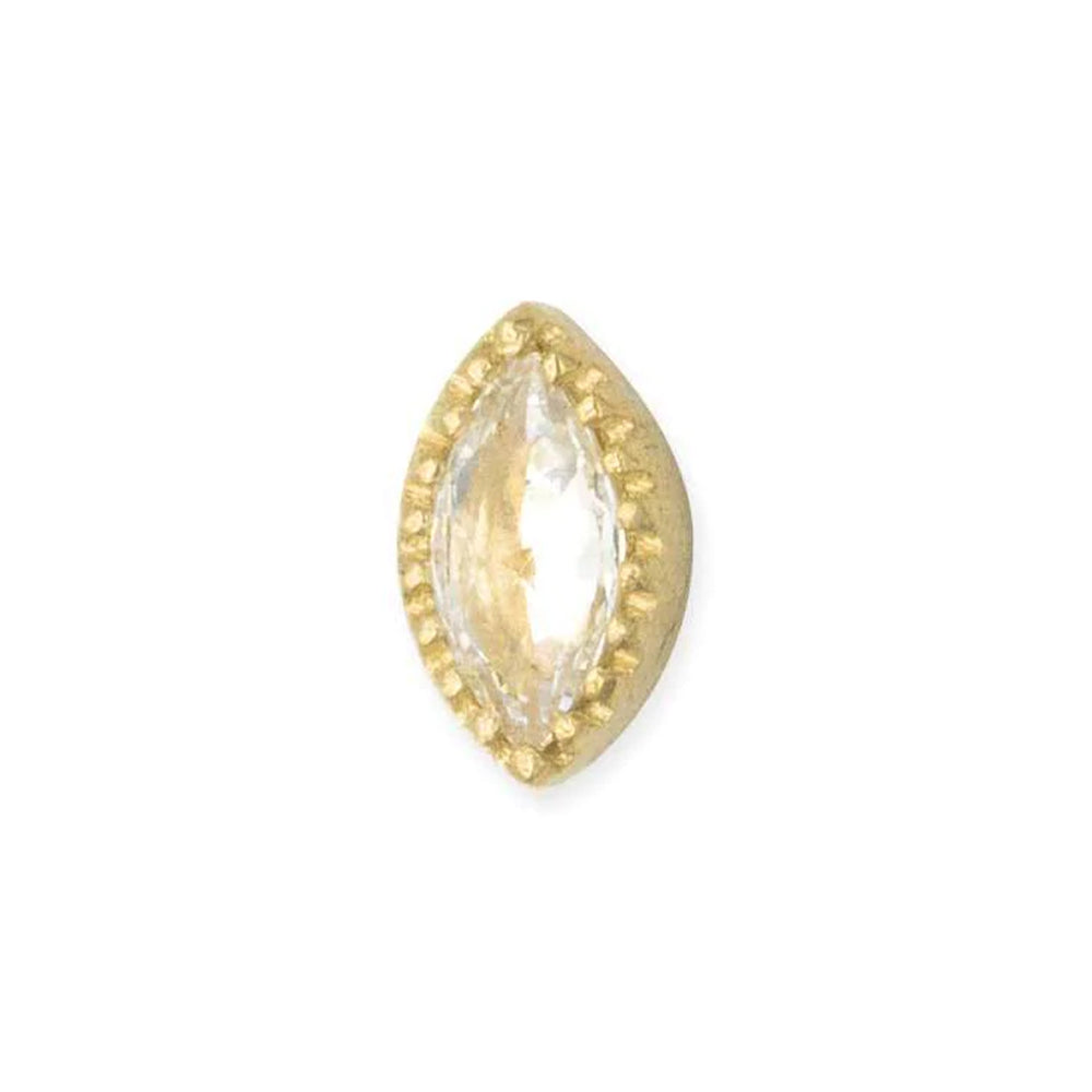 threadless: Marquis Scalloped Pin in Gold with CZ