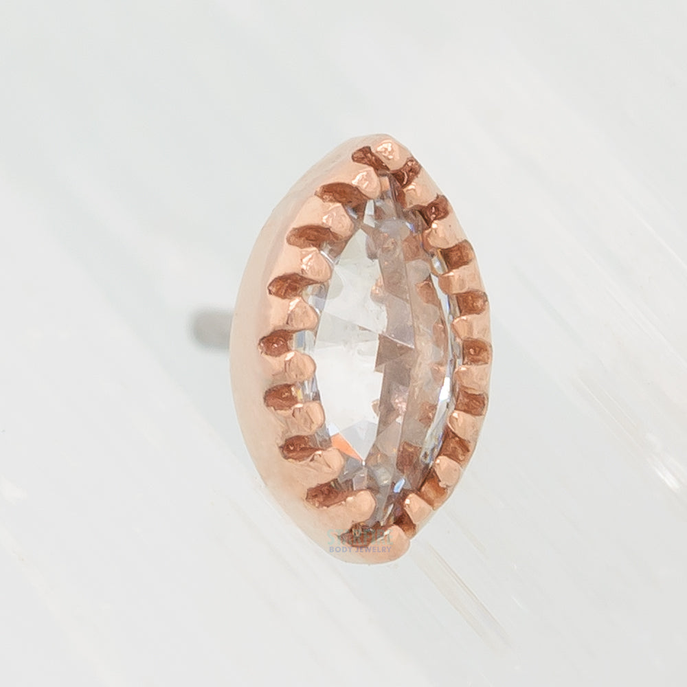 threadless: Marquis Scalloped Pin in Gold with CZ