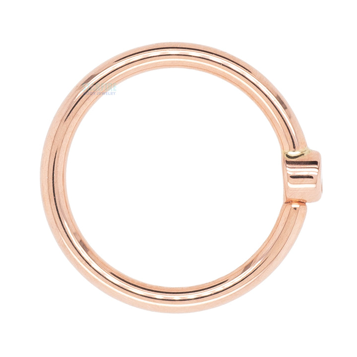 Round Fixed Bezel Seam Ring (FBR) in Gold with Champagne CZ