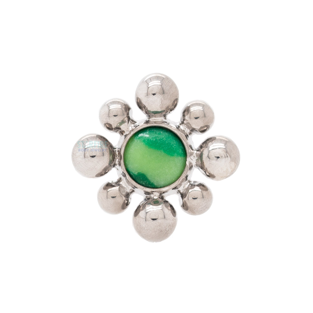 15HT 'Haute Couture Bijoux' Stone Bezel Threaded End
