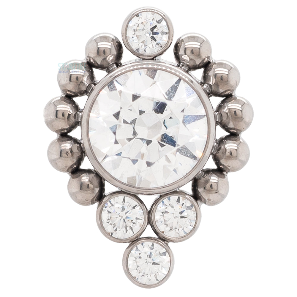 14HT 'Haute Couture' Threaded End with Faceted Gems
