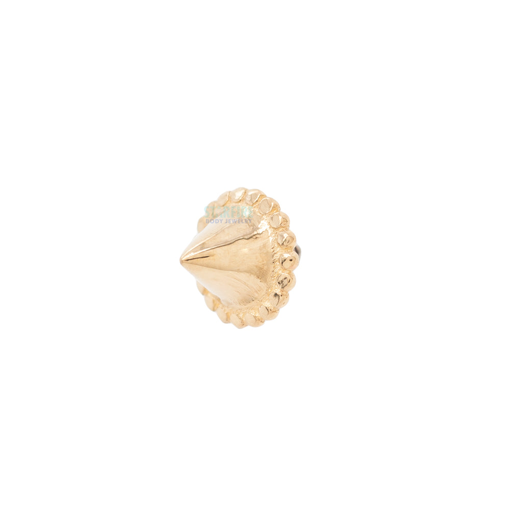 French Millgrain Spike Threaded End in Gold & Platinum