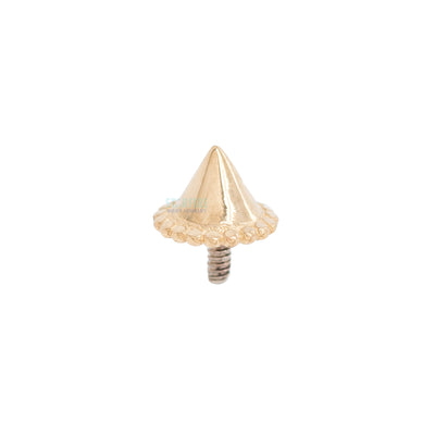French Millgrain Spike Threaded End in Gold & Platinum