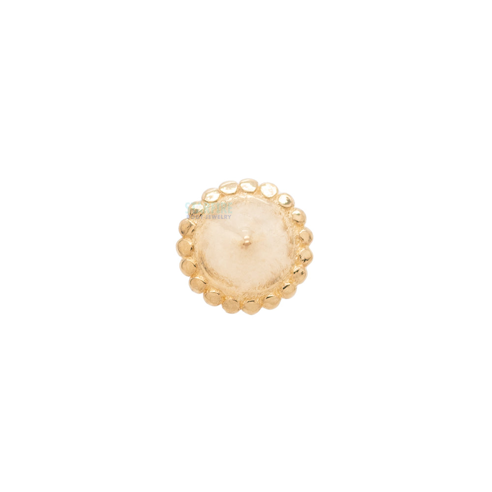 French Millgrain Spike Threaded End in Gold & Platinum