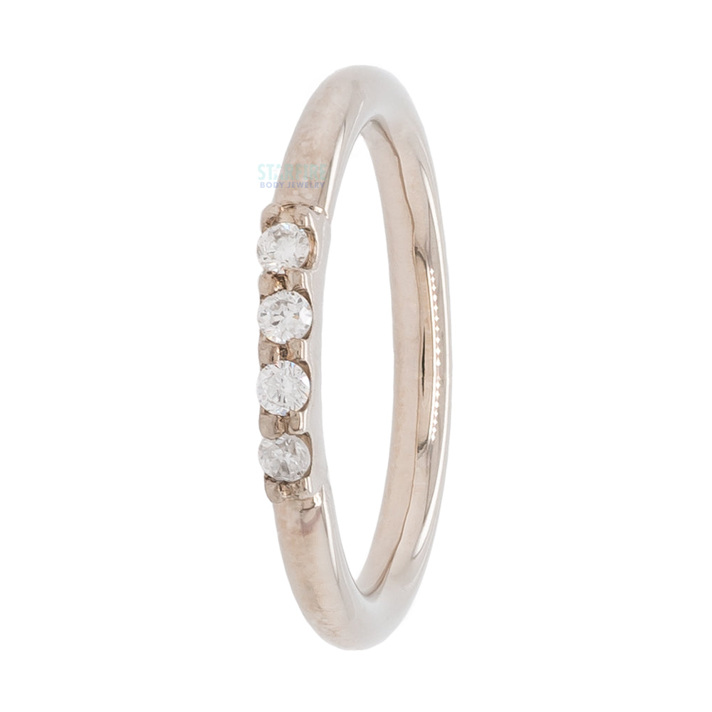 Diamond Fixed Gem Seam Ring in Gold