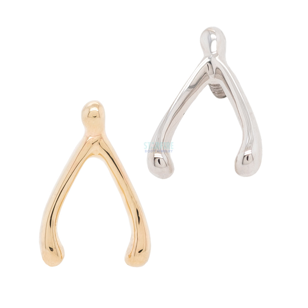 Wishbone Threaded End in Gold & Platinum