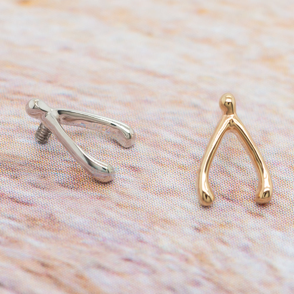 Wishbone Threaded End in Gold & Platinum