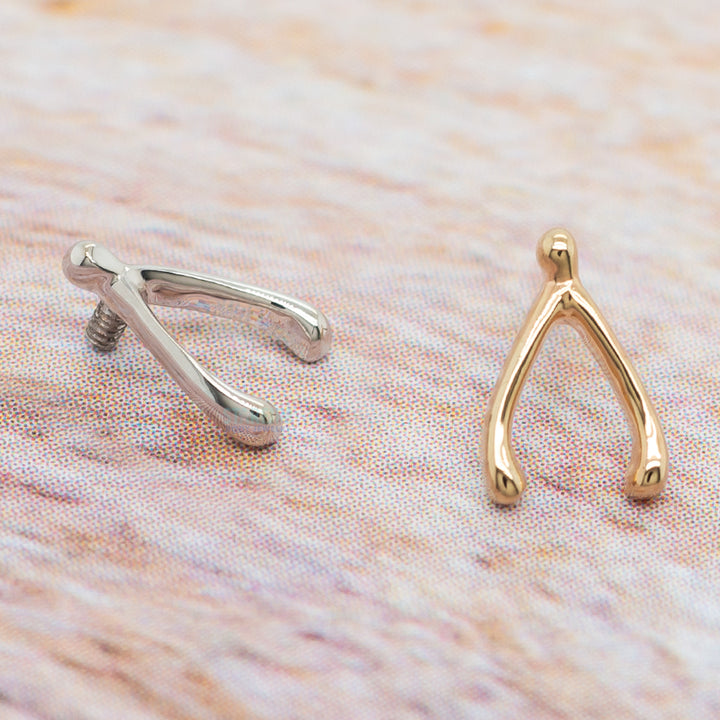Wishbone Threaded End in Gold & Platinum
