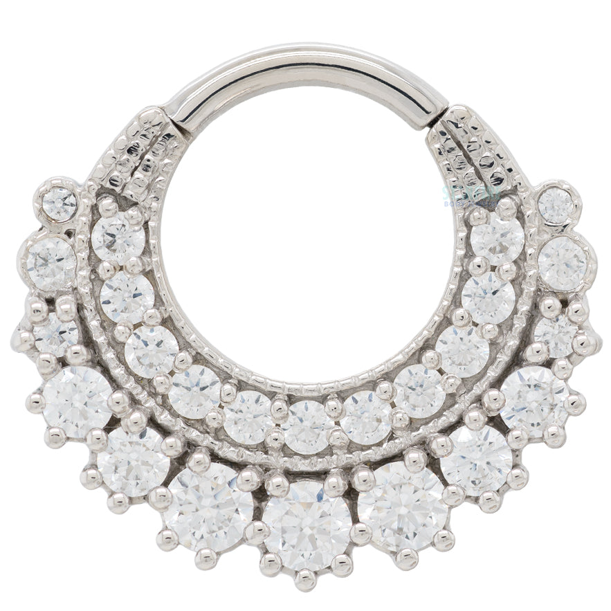 "Marilyn" Hinge Ring in Gold with White CZ's
