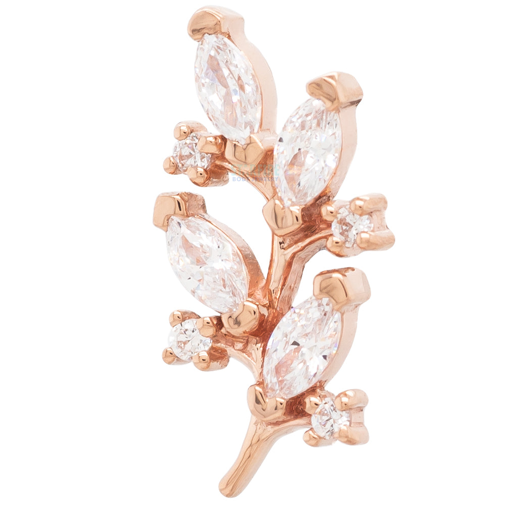 "Bitter Sweet" Threaded End in Gold with White CZ's