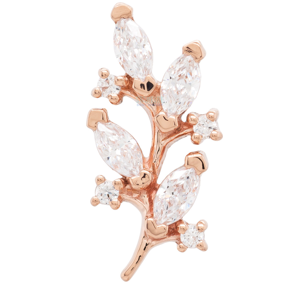 "Bitter Sweet" Threaded End in Gold with White CZ's