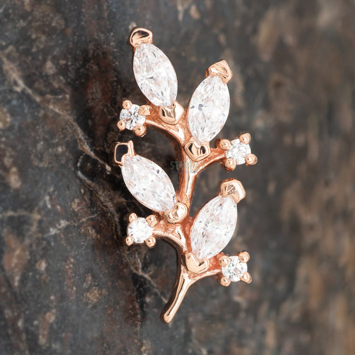 "Bitter Sweet" Threaded End in Gold with White CZ's