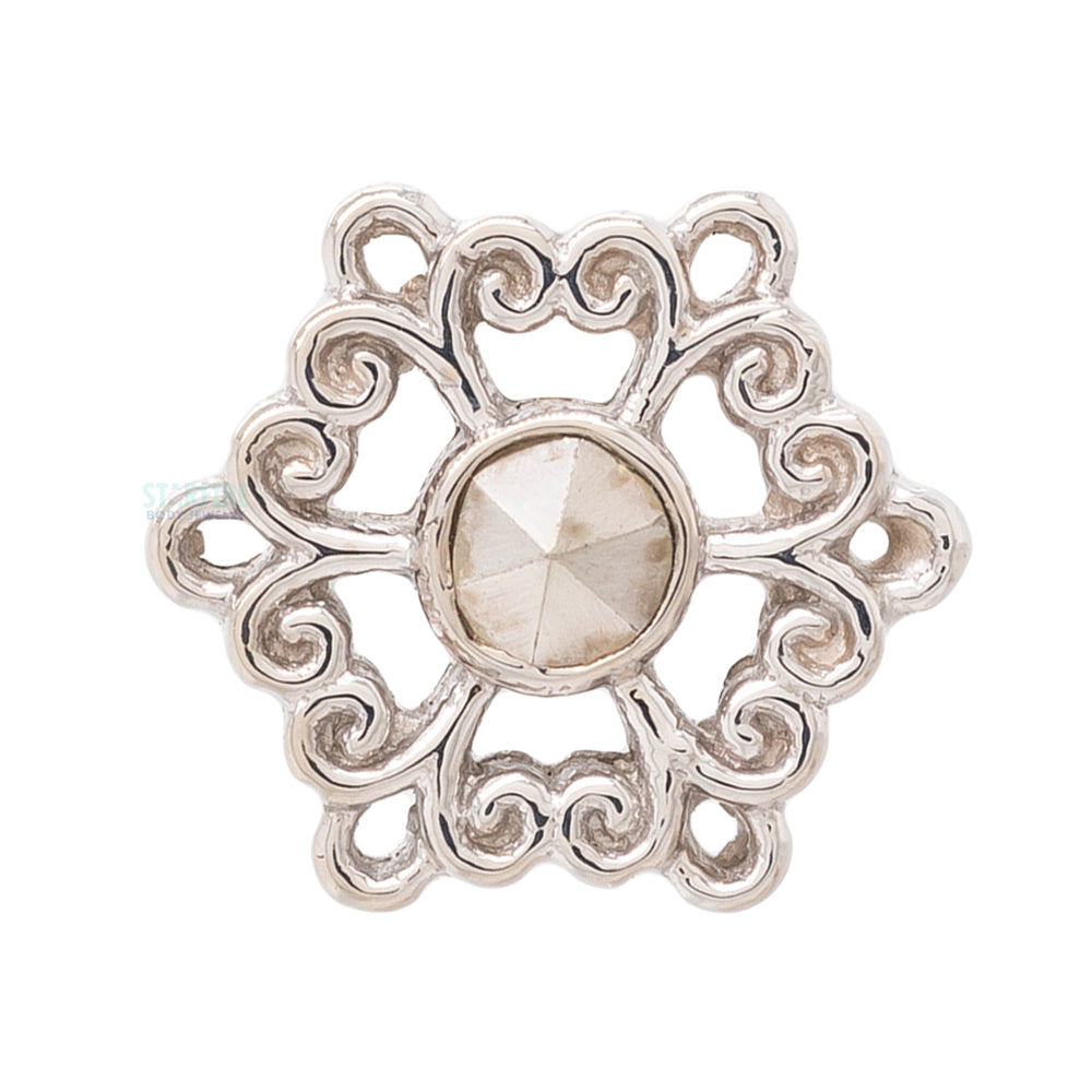 "Chloe" Threaded End in Gold with Marcasite