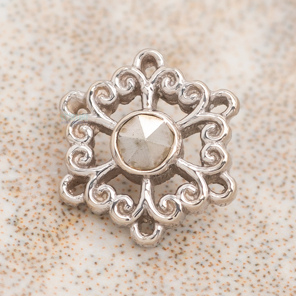 "Chloe" Threaded End in Gold with Marcasite
