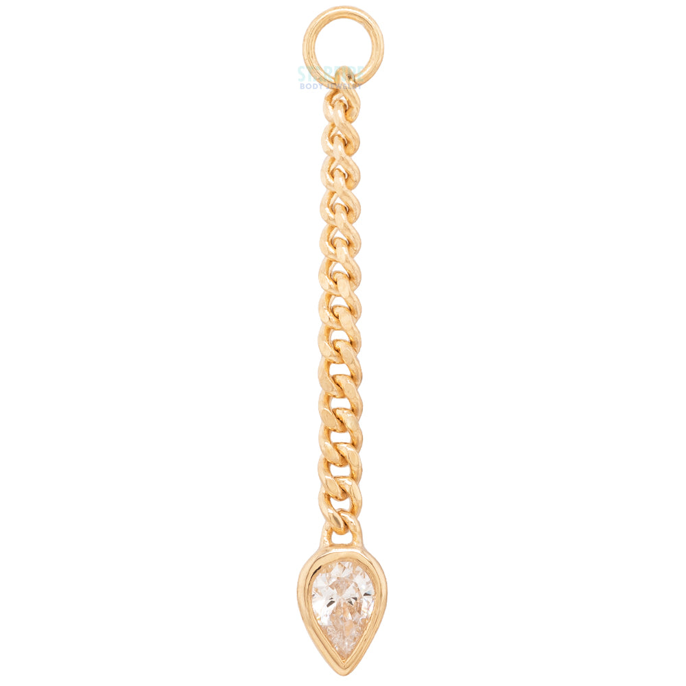 "Painkiller" Chain Charm in Gold with CZ