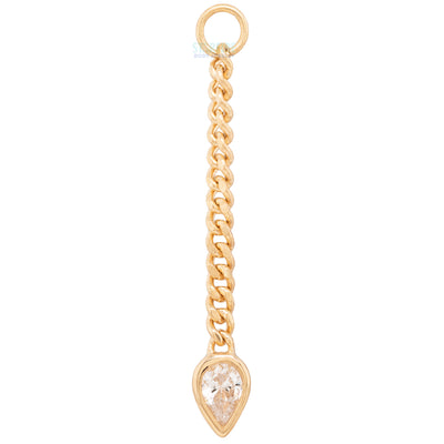 "Painkiller" Chain Charm in Gold with CZ
