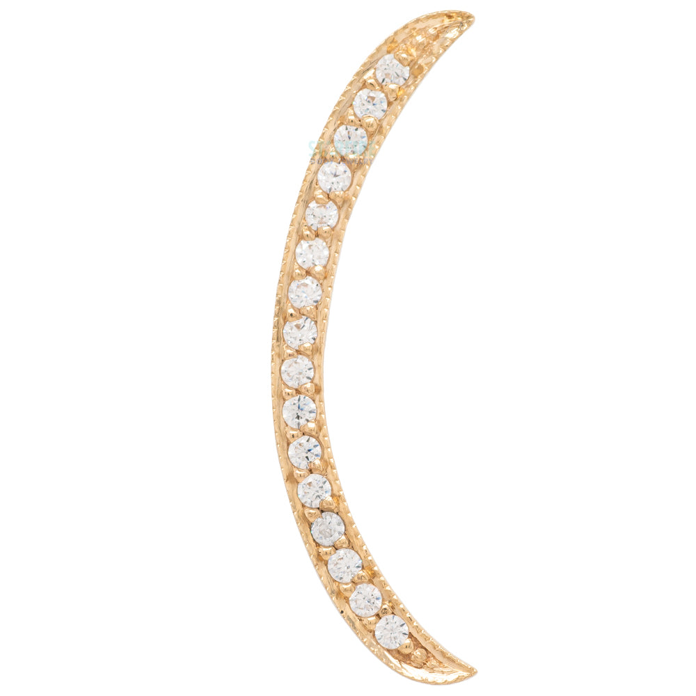 "Cumulus" Threaded End in Gold with White CZ's