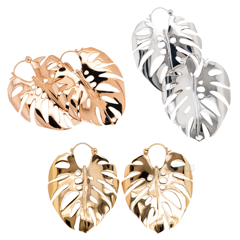 Monstera Hoop Rose Gold Plated