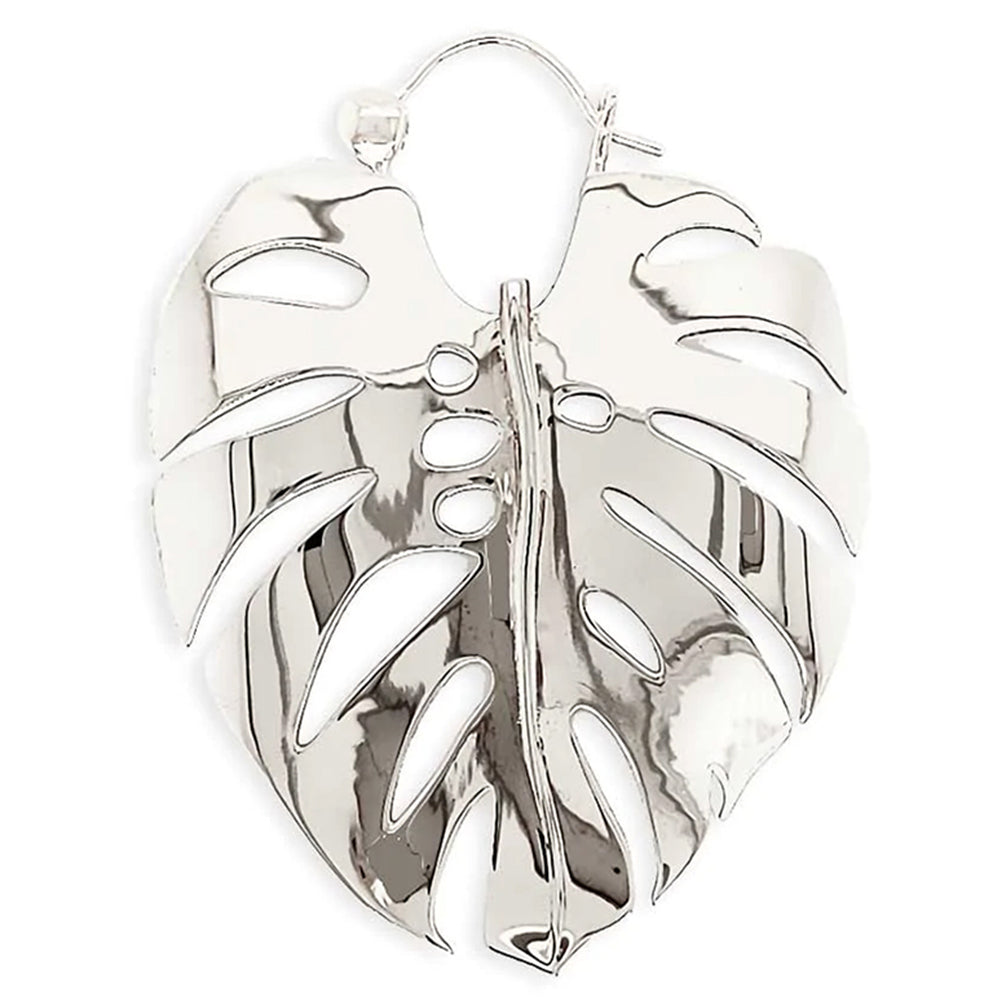 Monstera Hoop Earrings