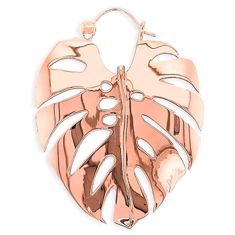 Monstera Hoop Earrings