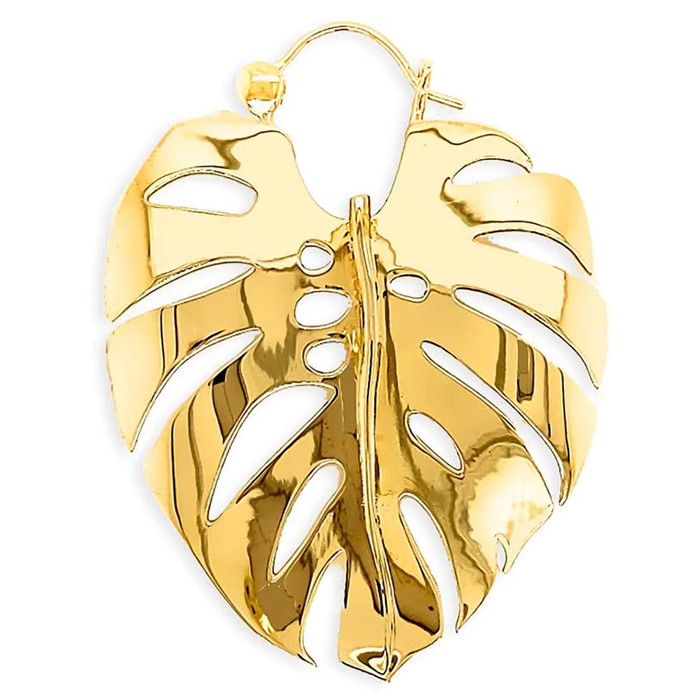 Monstera Hoop Earrings